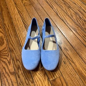 Everlane Blue Velvet Mary Janes